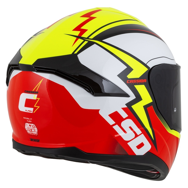 "Integral" motociklininko šalmas Cassida Integral GT 2.1 Flash fluo yellow-red-black-white