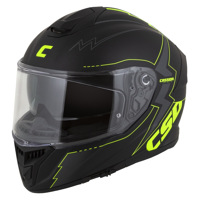 Integral motociklininko šalmas Cassida Integral GT 2.1 Flash black-fluo yellow-grey