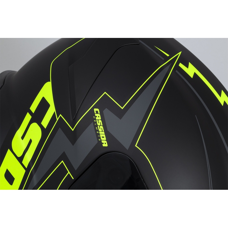 Integral motociklininko šalmas Cassida Integral GT 2.1 Flash black-fluo yellow-grey
