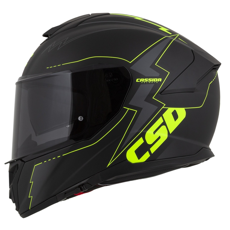 Integral motociklininko šalmas Cassida Integral GT 2.1 Flash black-fluo yellow-grey