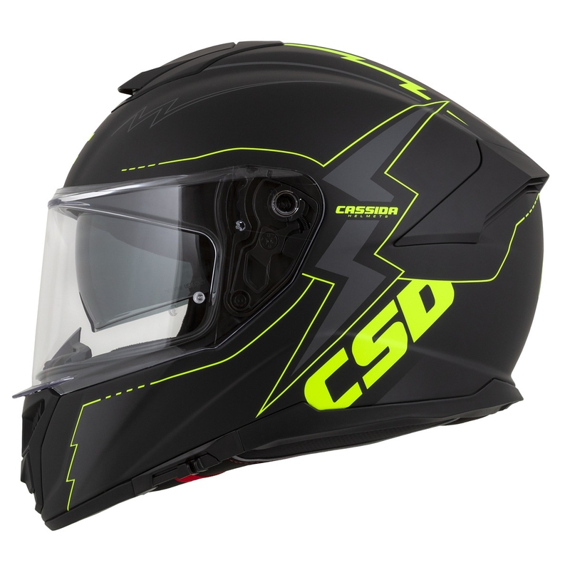 Integral motociklininko šalmas Cassida Integral GT 2.1 Flash black-fluo yellow-grey