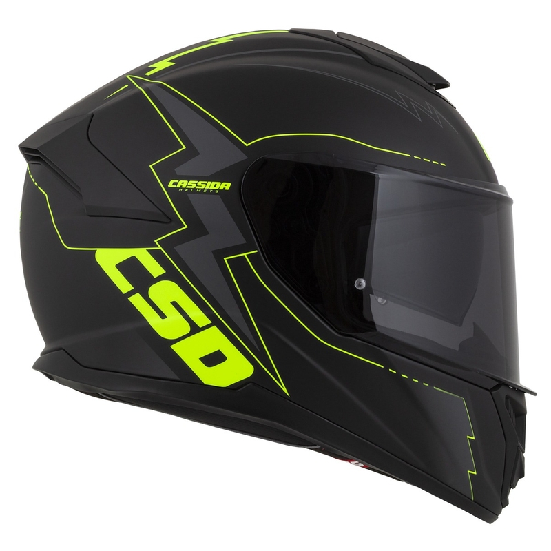 Integral motociklininko šalmas Cassida Integral GT 2.1 Flash black-fluo yellow-grey
