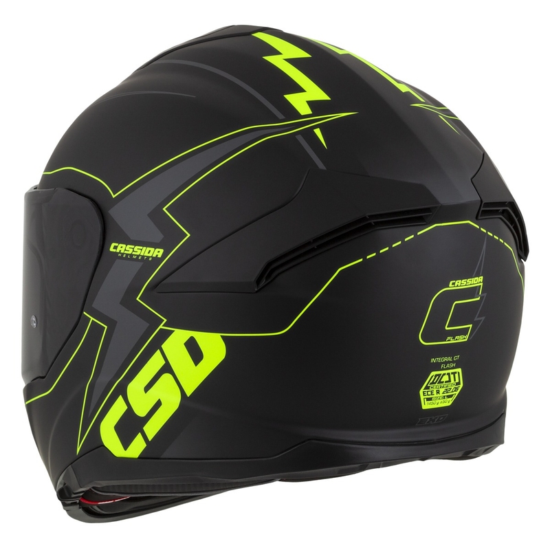 Integral motociklininko šalmas Cassida Integral GT 2.1 Flash black-fluo yellow-grey