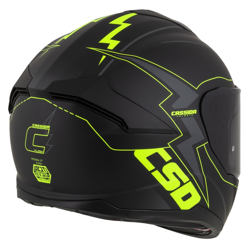 Integral motociklininko šalmas Cassida Integral GT 2.1 Flash black-fluo yellow-grey