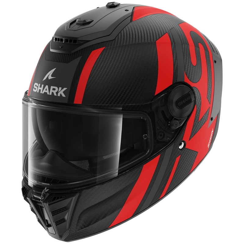 Integrální přilba na motorku SHARK SPARTAN RS Carbon Shawn Mat černo-červená