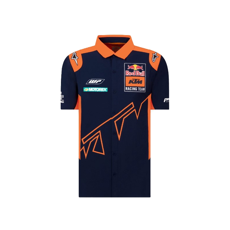 KTM Red Bull Racing oficialūs Teamline marškinėliai mėlynai oranžiniai išpardavimas