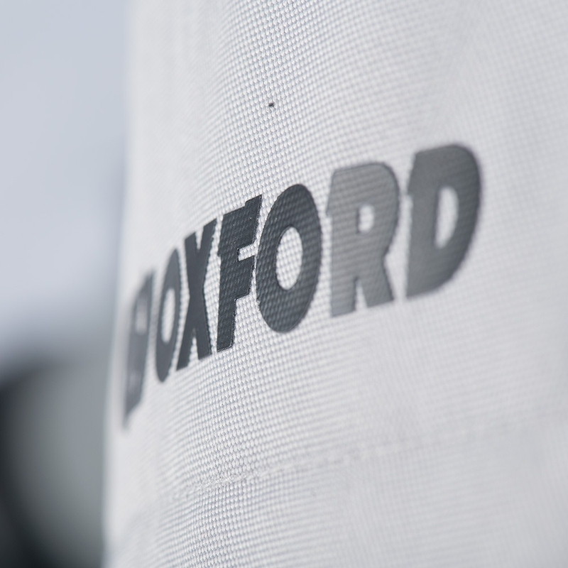 Oxford Dakar D2D Air sidabrinės-mėlynos-fluo geltonos spalvos motociklininko striukė