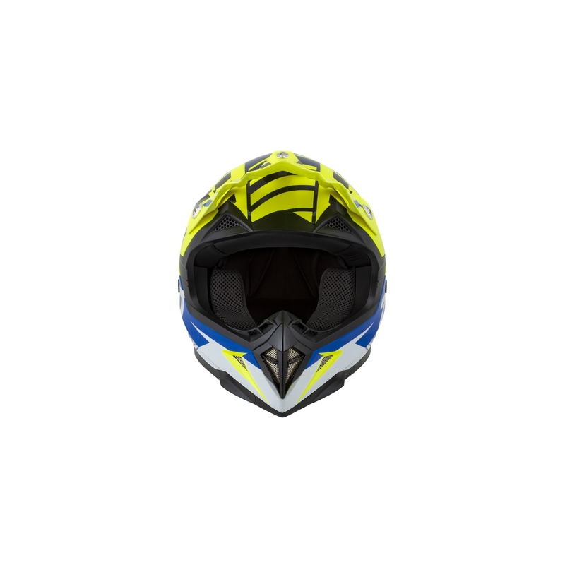 Dětská motokrosová přilba ZED X1.9D modro-fluo žluto-černo-bílá