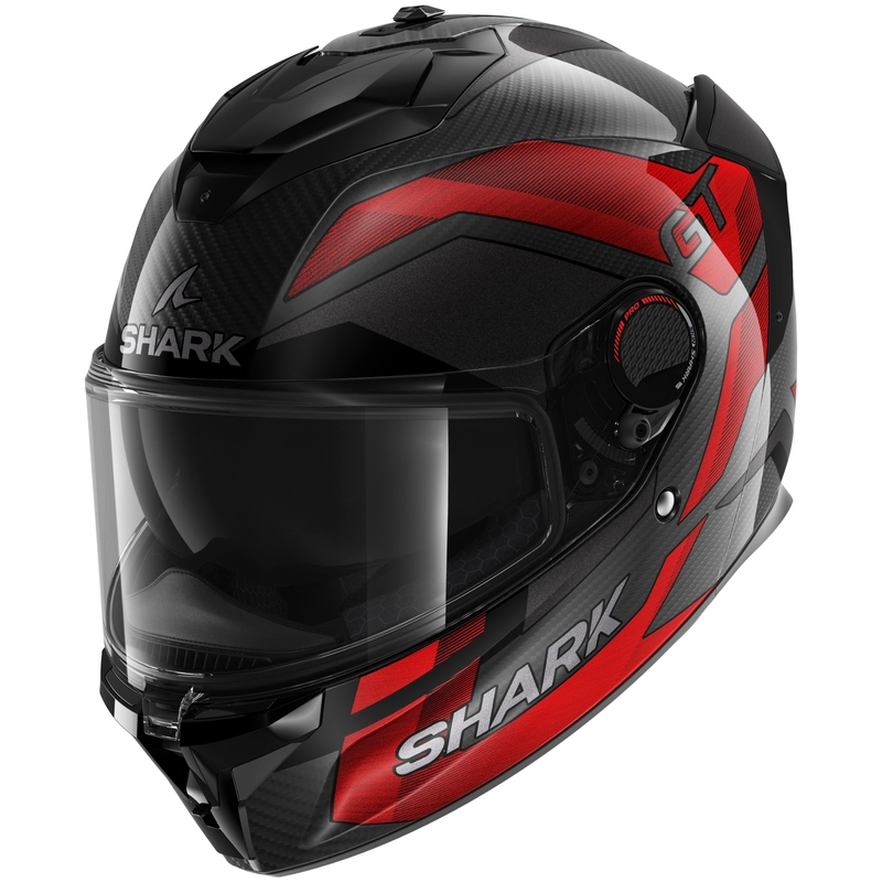 Integrální přilba na motorku SHARK SPARTAN GT PRO Carbon Ritmo černo-červená