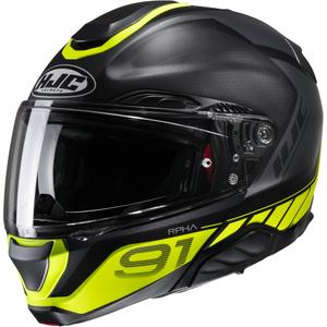 HJC RPHA 91 Rafino MC3HSF juodai-fluo geltonas motociklininko šalmas