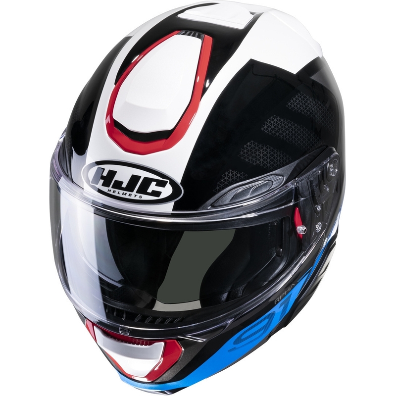 HJC RPHA 91 Rafino MC21 raudonai-mėlynai-juodai-juodai-baltas motociklininko šalmas