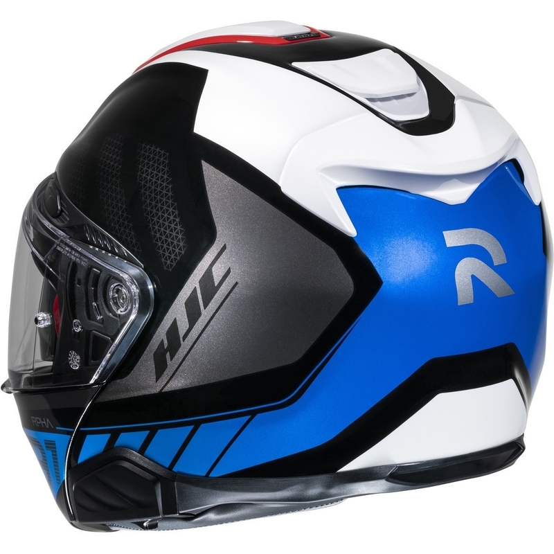 HJC RPHA 91 Rafino MC21 raudonai-mėlynai-juodai-juodai-baltas motociklininko šalmas
