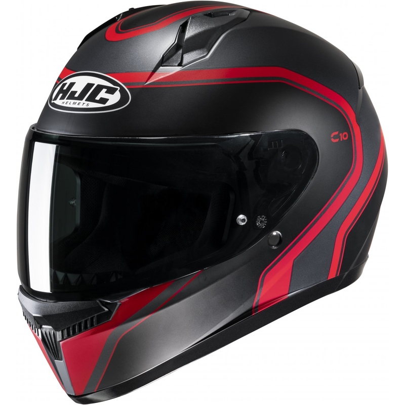 Integruotas motociklininko šalmas HJC C10 Elie MC1SF juodas-raudonas