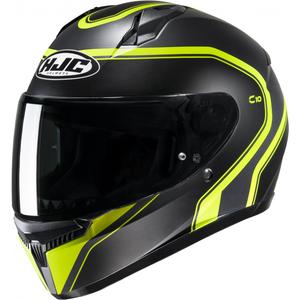 HJC C10 Elie MC3HSF juodas-fluo geltonas integralus motociklininko šalmas