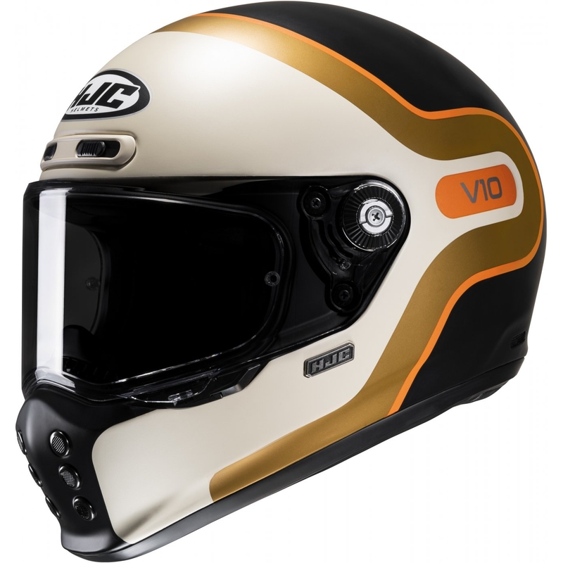 Integruotas motociklininko šalmas HJC V10 Grape MC7SF smėlio-oranžinės-rudos-juodos spalvos