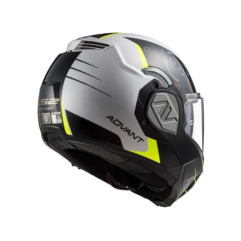 Atverčiamas motociklininko šalmas LS2 FF906 Advant Codex 06 juoda-balta-fluo geltona