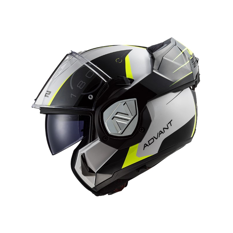 Atverčiamas motociklininko šalmas LS2 FF906 Advant Codex 06 juoda-balta-fluo geltona