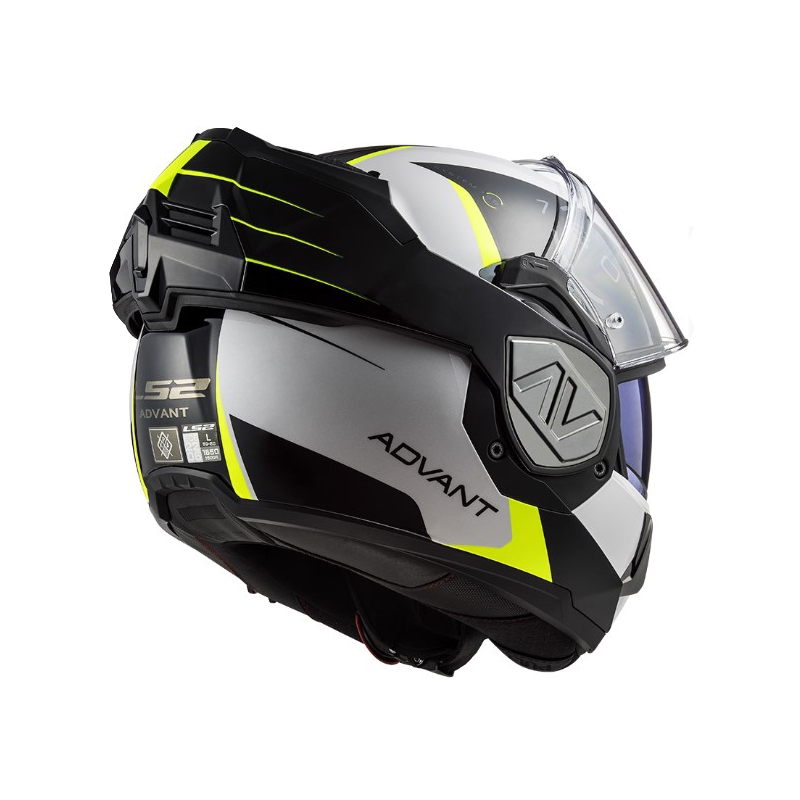Atverčiamas motociklininko šalmas LS2 FF906 Advant Codex 06 juoda-balta-fluo geltona