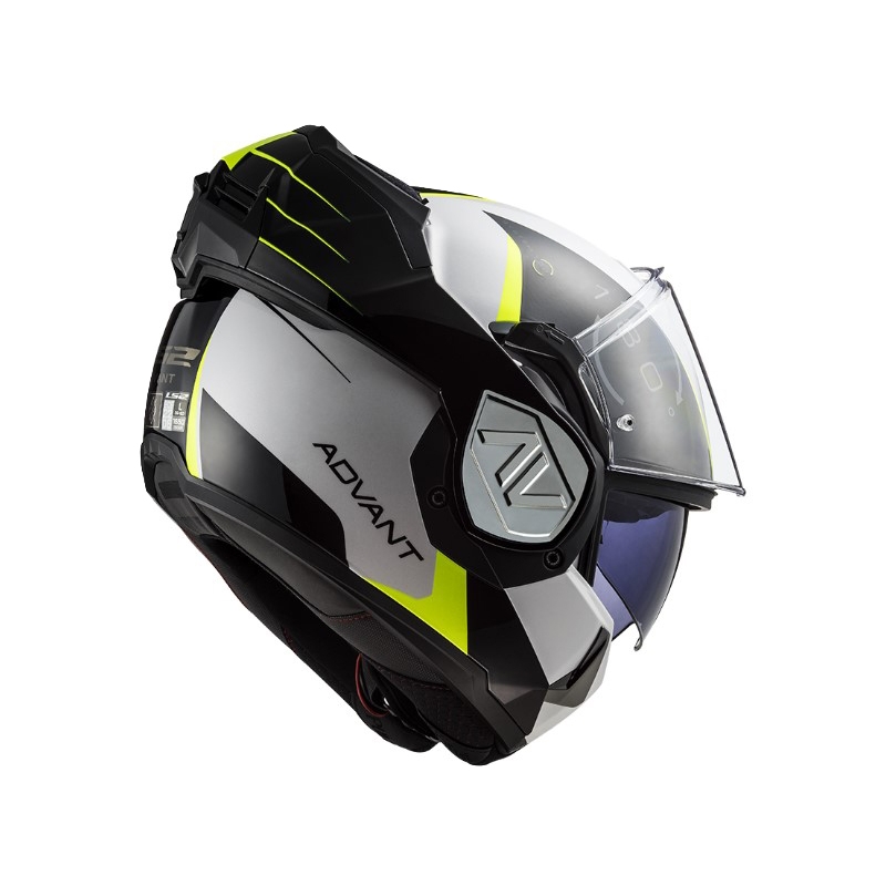 Atverčiamas motociklininko šalmas LS2 FF906 Advant Codex 06 juoda-balta-fluo geltona