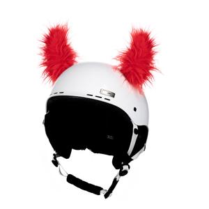 Šalmo ausys Ragai raudoni kailiniai