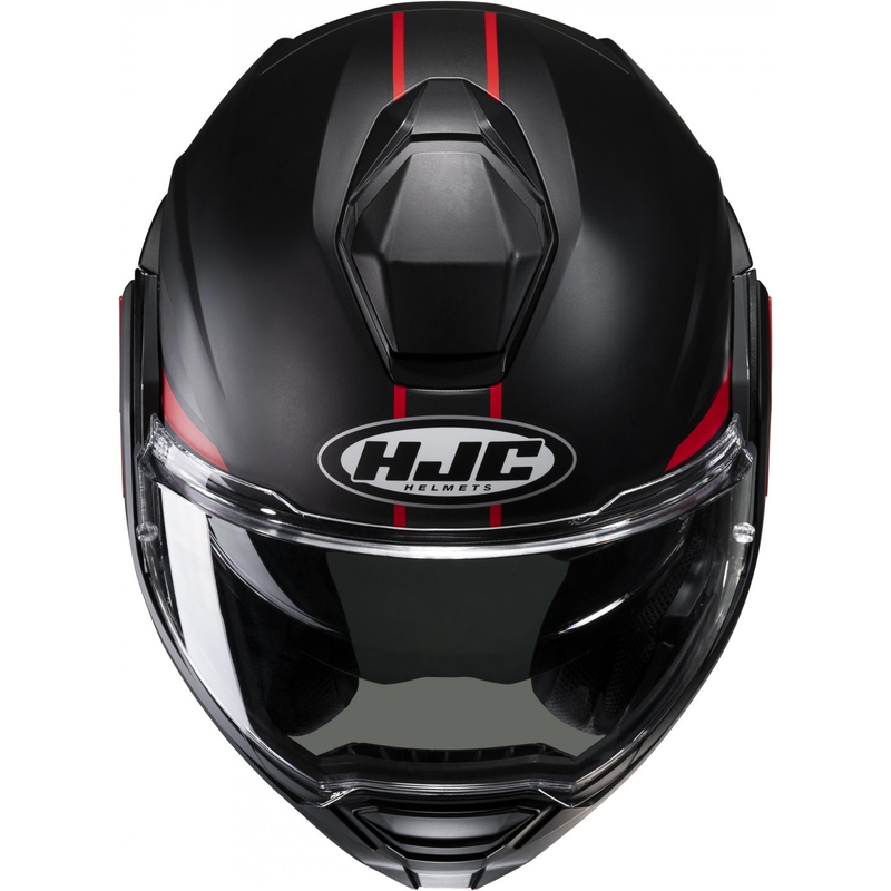 HJC i100 Beis MC1SF juodai raudonas sulankstomas motociklininko šalmas