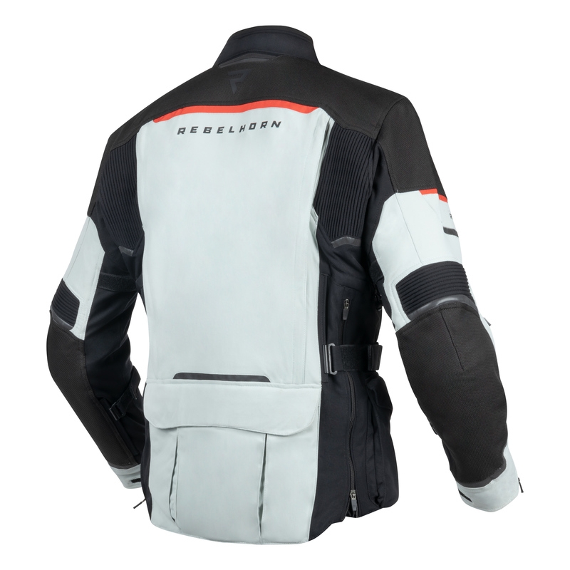 "Rebelhorn Range" pilka-juoda-raudona motociklininko striukė