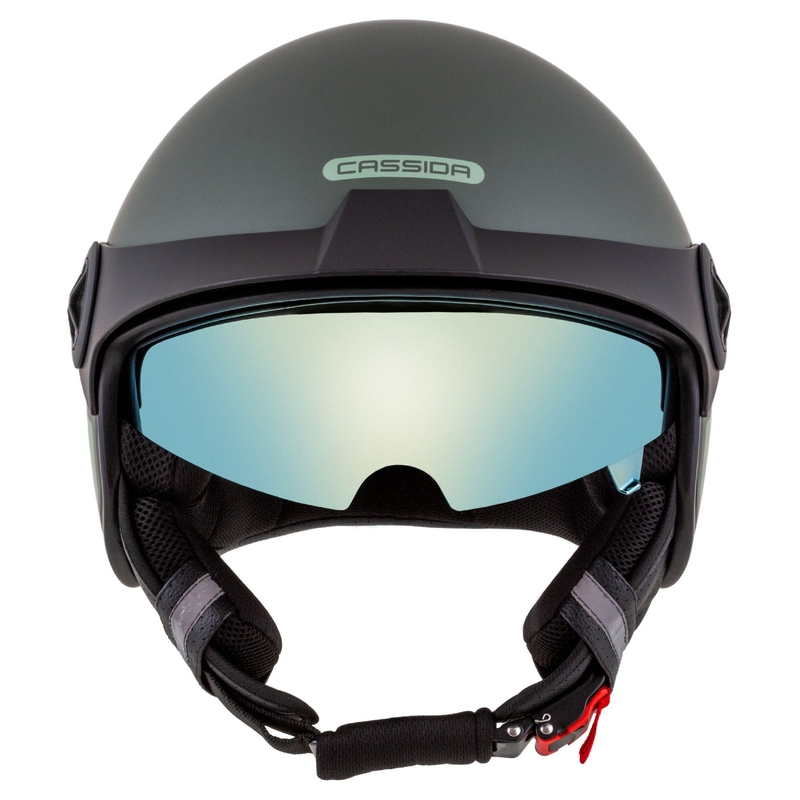 Cassida Handy Plus Chief atviras motociklininko šalmas žalias