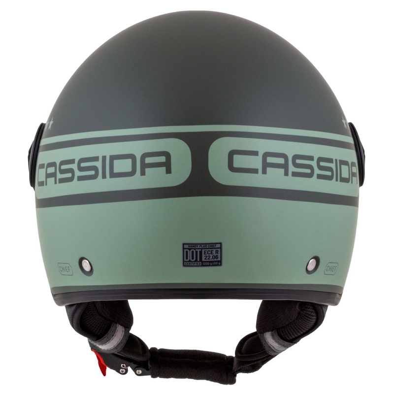 Cassida Handy Plus Chief atviras motociklininko šalmas žalias