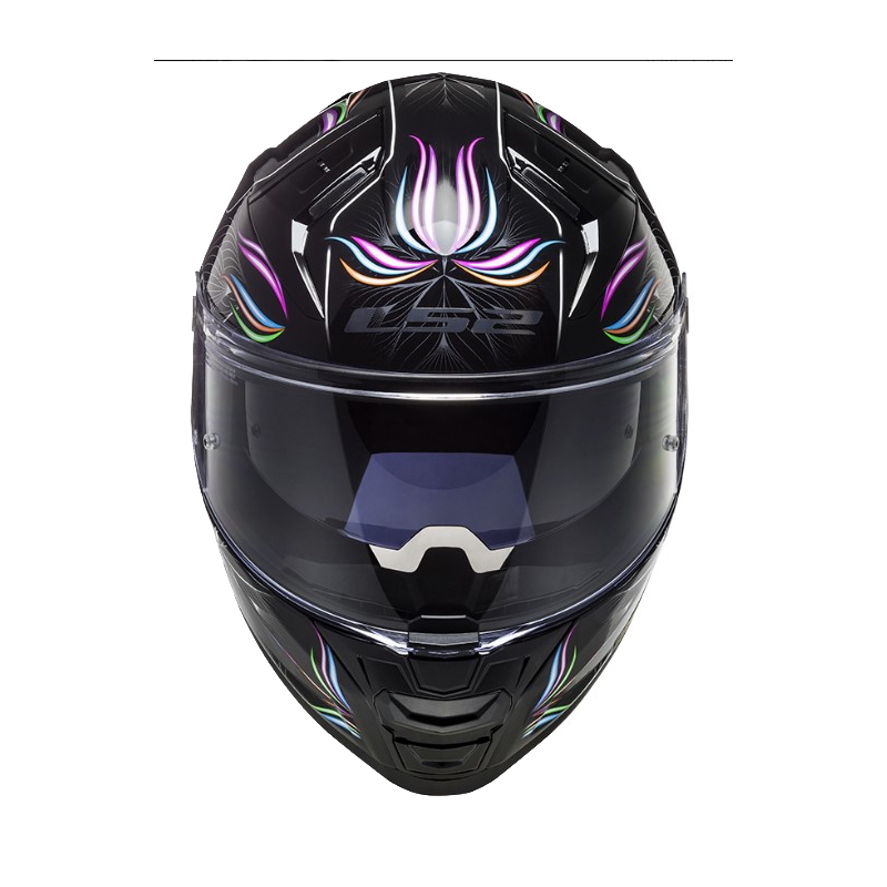 LS2 FF811 Vector II Tropical baltai violetinės ir juodos spalvos integralus motociklininko šalmas