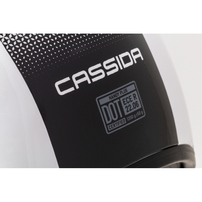 "Cassida Handy Plus" atviras motociklininko šalmas baltai juodas