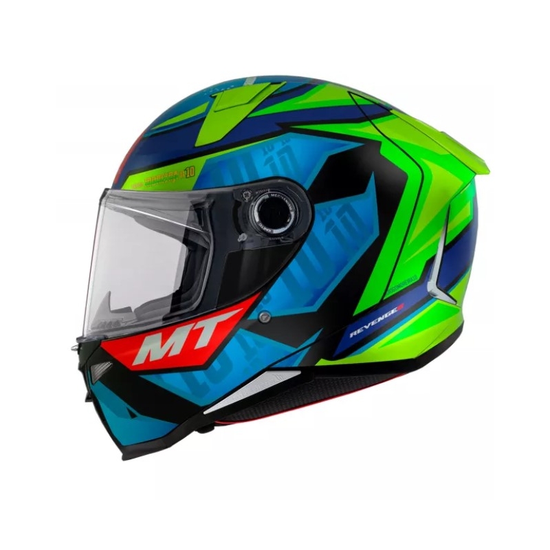Integrální přilba na motorku MT Revenge 2 S Moreira A7 modro-zelená