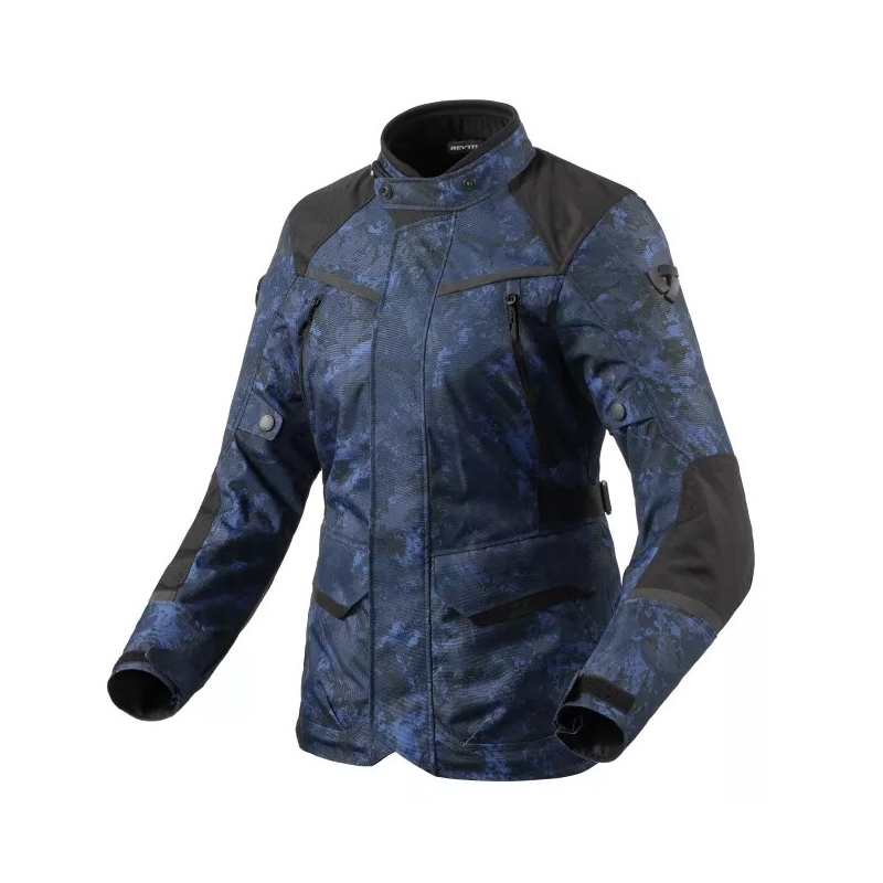 Moteriška Revit Voltiac 3 H2O camo blue motociklininko striukė išpardavimas