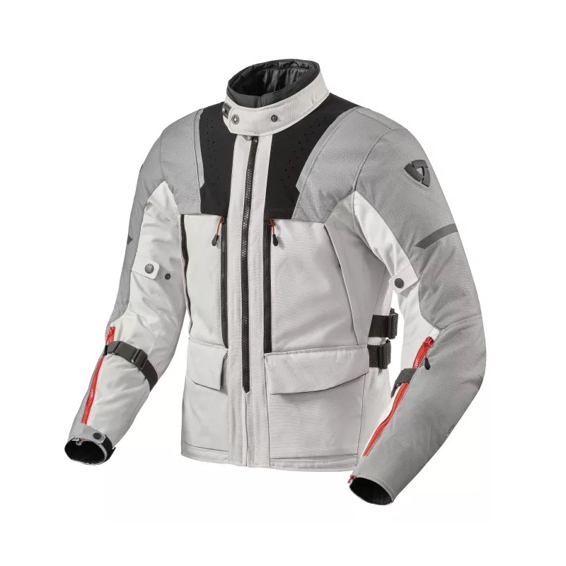"Revit Offtrack 2 H2O" šviesiai pilkai sidabrinė motociklininko striukė