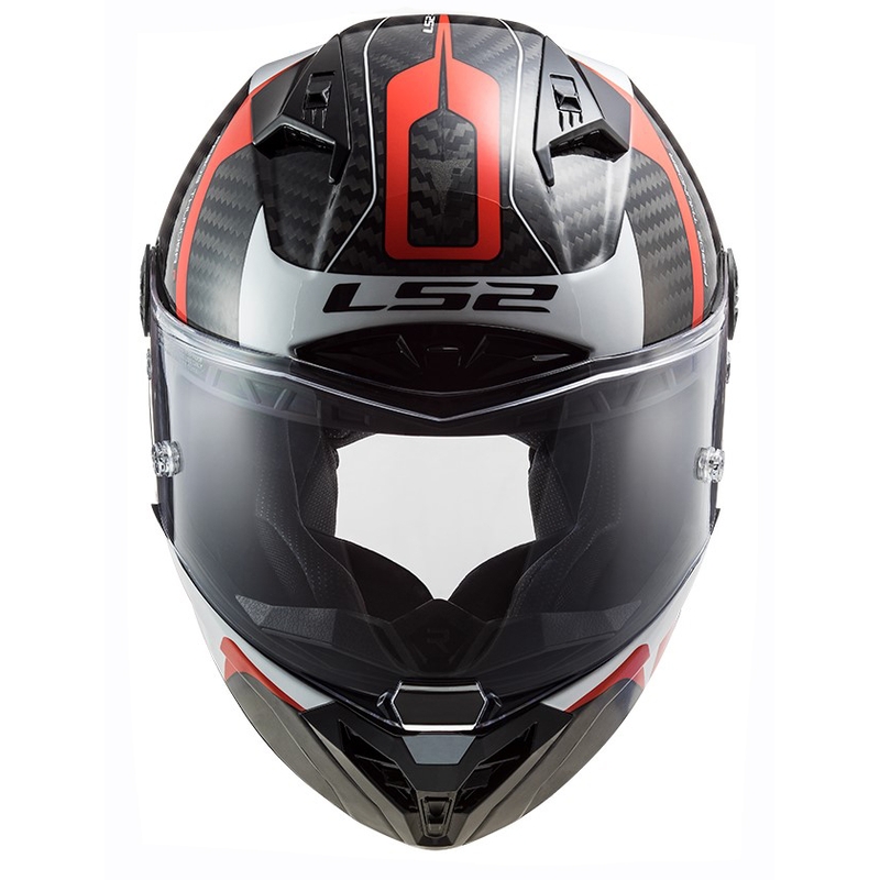 LS2 FF805 Thunder C Racing1 juodai-baltai-raudonas integralus motociklininko šalmas