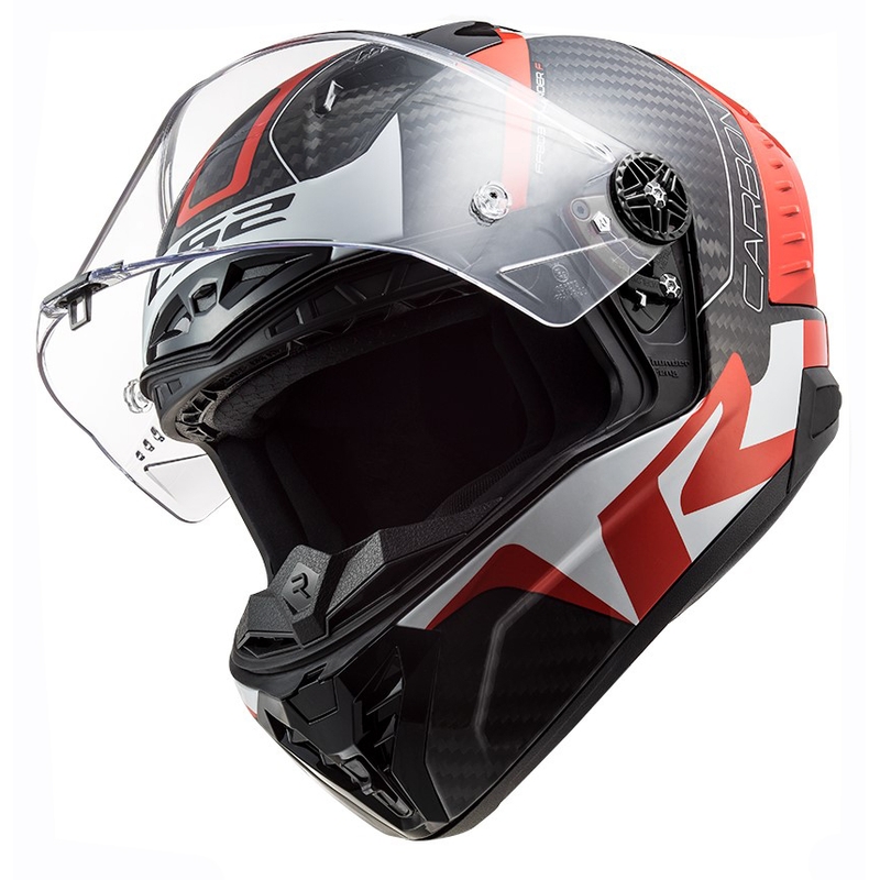 LS2 FF805 Thunder C Racing1 juodai-baltai-raudonas integralus motociklininko šalmas
