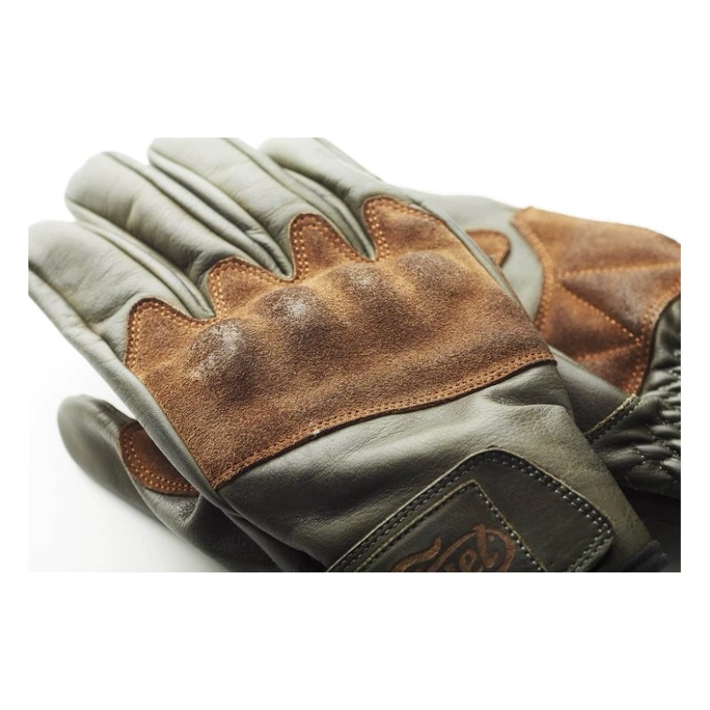 Kuro Rodeo Motociklininko pirštinės Žalia-ruda