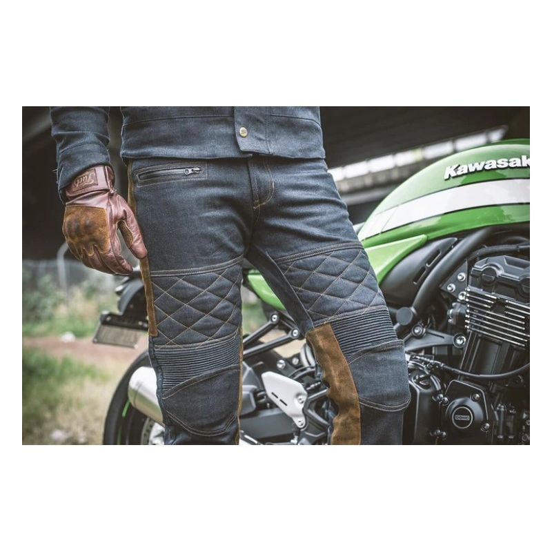 Kuro Rodeo Motociklininko pirštinės rudos spalvos