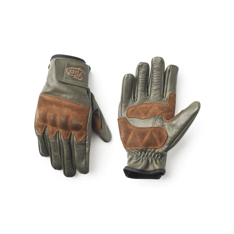 Kuro Rodeo Motociklininko pirštinės Žalia-ruda