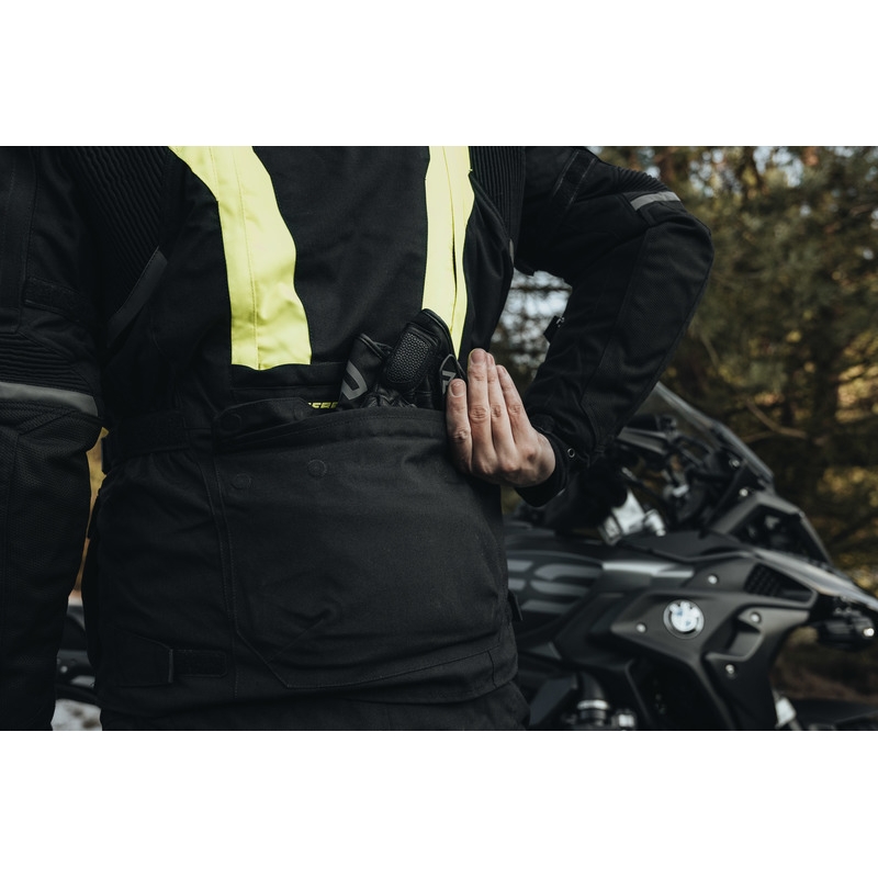 Motociklininko striukė Rebelhorn Hardy II black-fluo yellow išpardavimas
