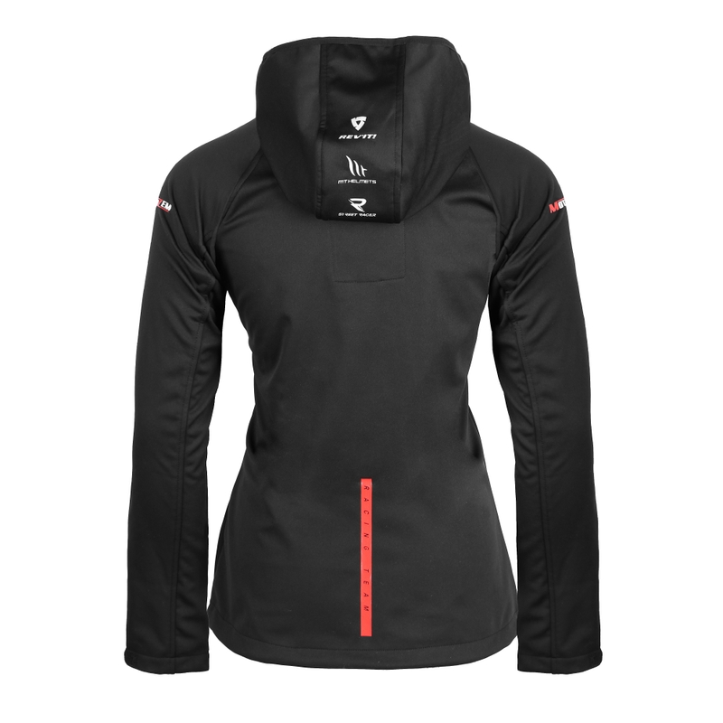 Moteriška "MotoZem Racing Team" juodai raudona softshell striukė
