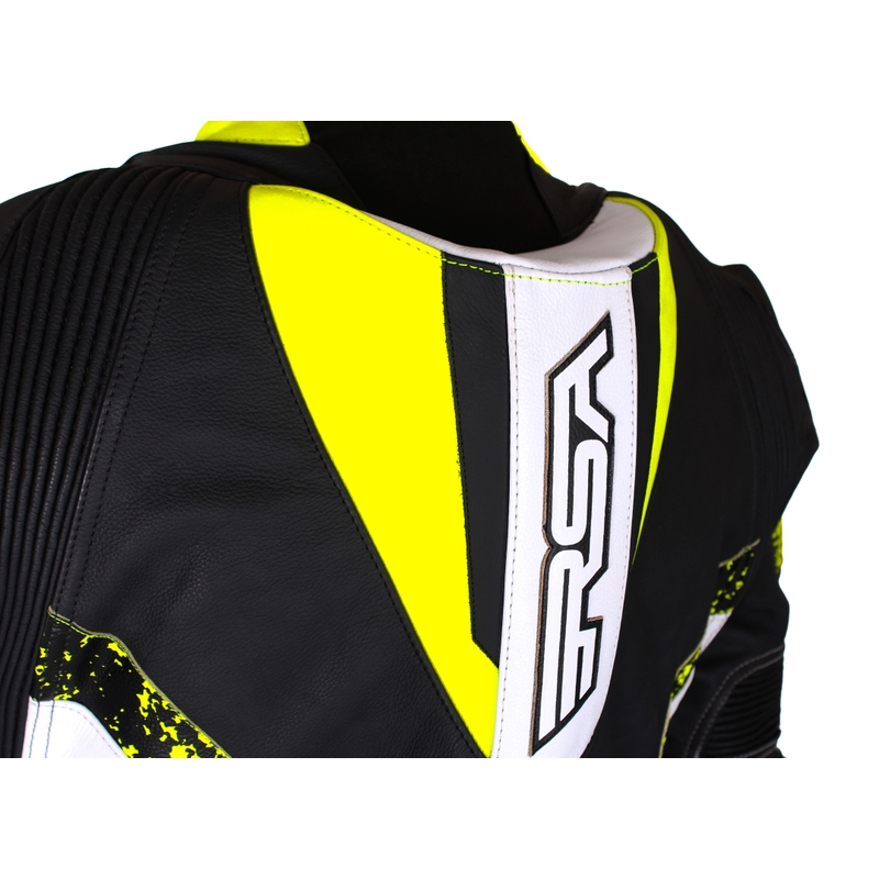 RSA Imola 2 juodai-baltai-geltona motociklininko kombinezonas išpardavimas