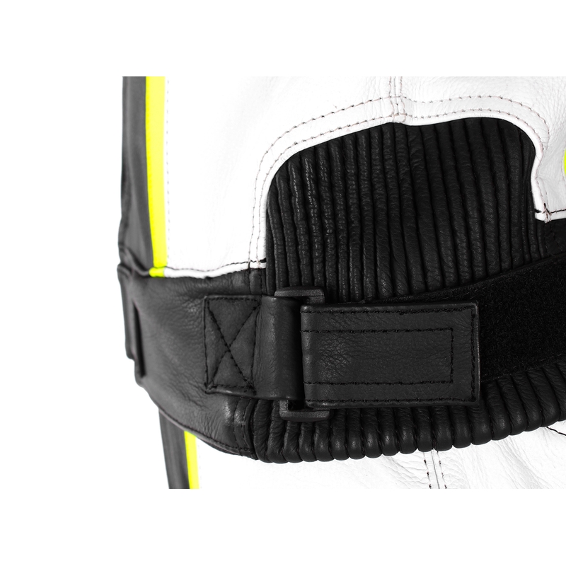 RSA Imola 2 juodai-baltai-geltona motociklininko kombinezonas išpardavimas