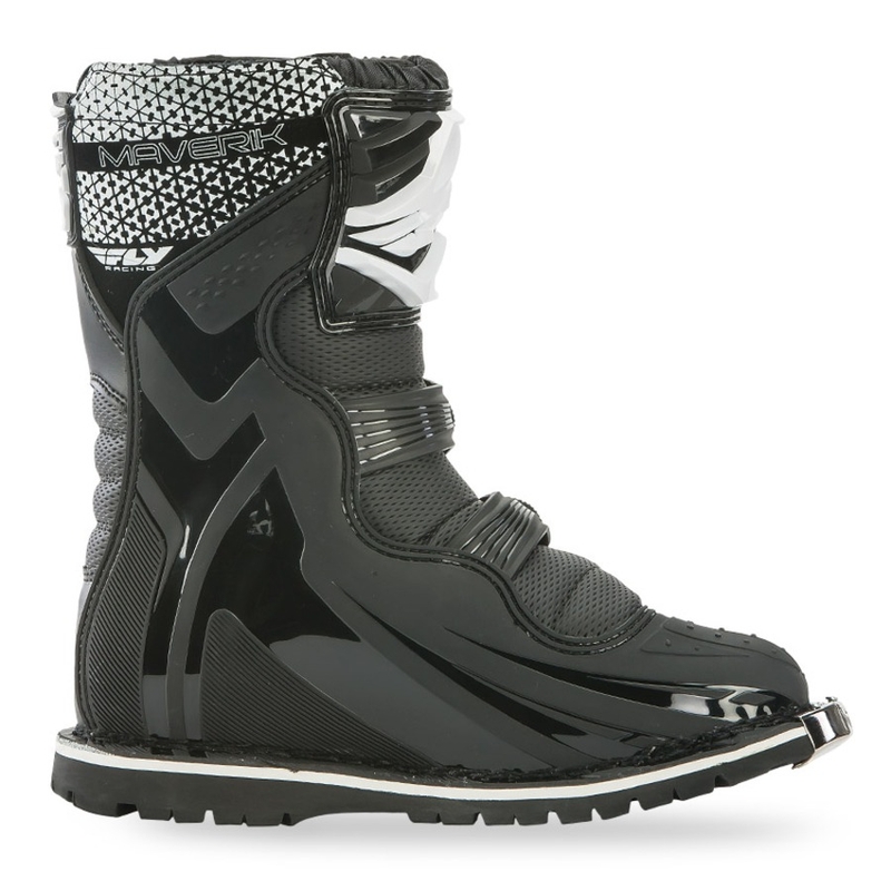 Vaikų motociklų batai FLY Racing NEW Maverik Youth Black and White