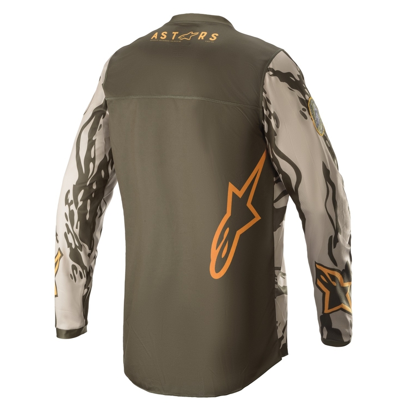 Vaikiški motokroso marškinėliai Alpinestars Racer Tactical camo green-beige-orange