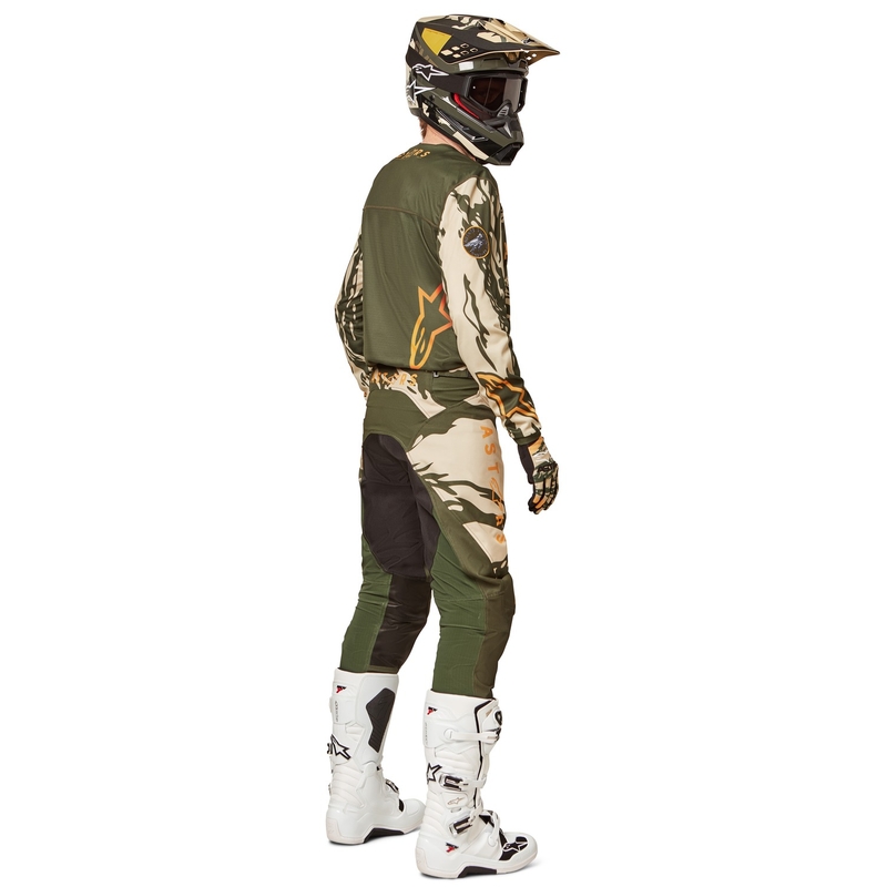 Vaikiški motokroso marškinėliai Alpinestars Racer Tactical camo green-beige-orange