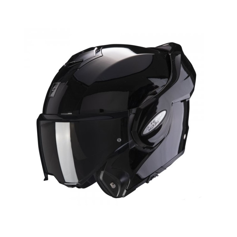 Atverčiamas šalmas Scorpion EXO-TECH EVO juodas blizgus