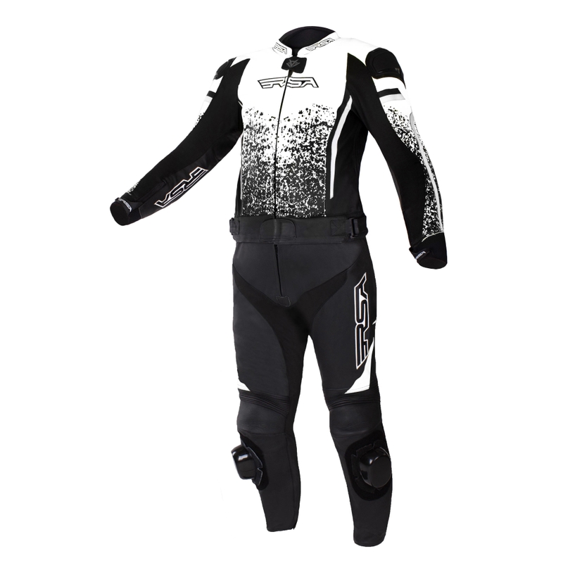 RSA GT2 juodai baltas motociklininko kombinezonas išpardavimas
