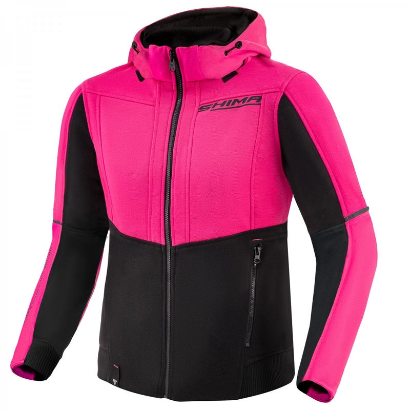 Moteriškas motociklininko džemperis su gobtuvu Shima Daybreaker black and pink