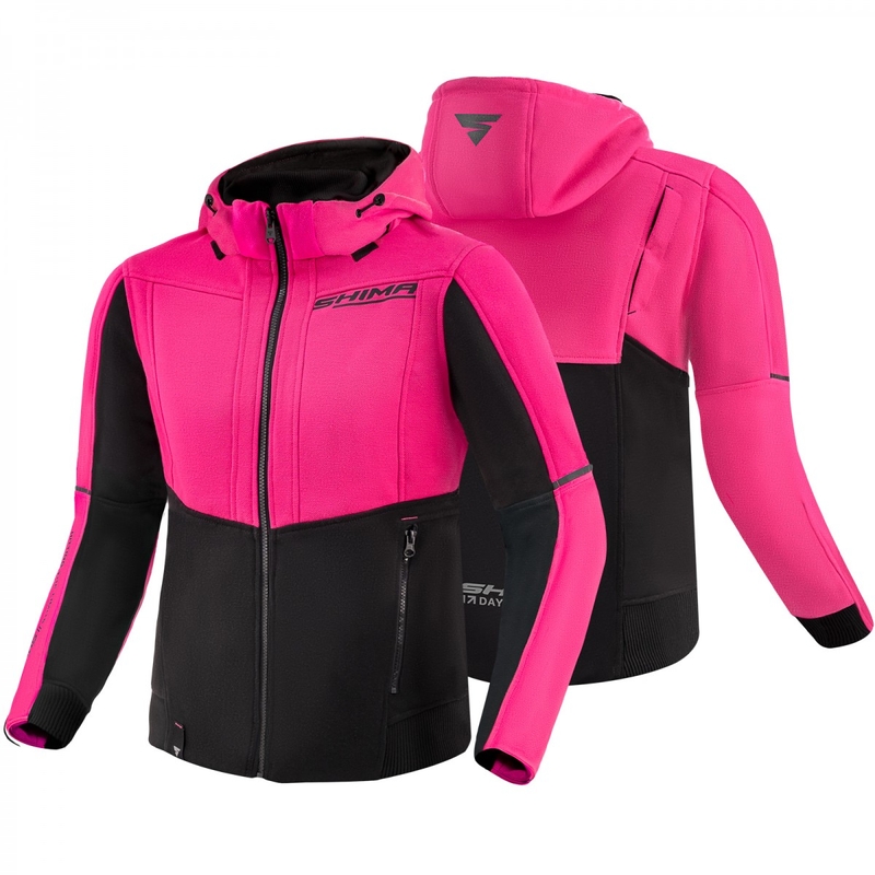 Moteriškas motociklininko džemperis su gobtuvu Shima Daybreaker black and pink