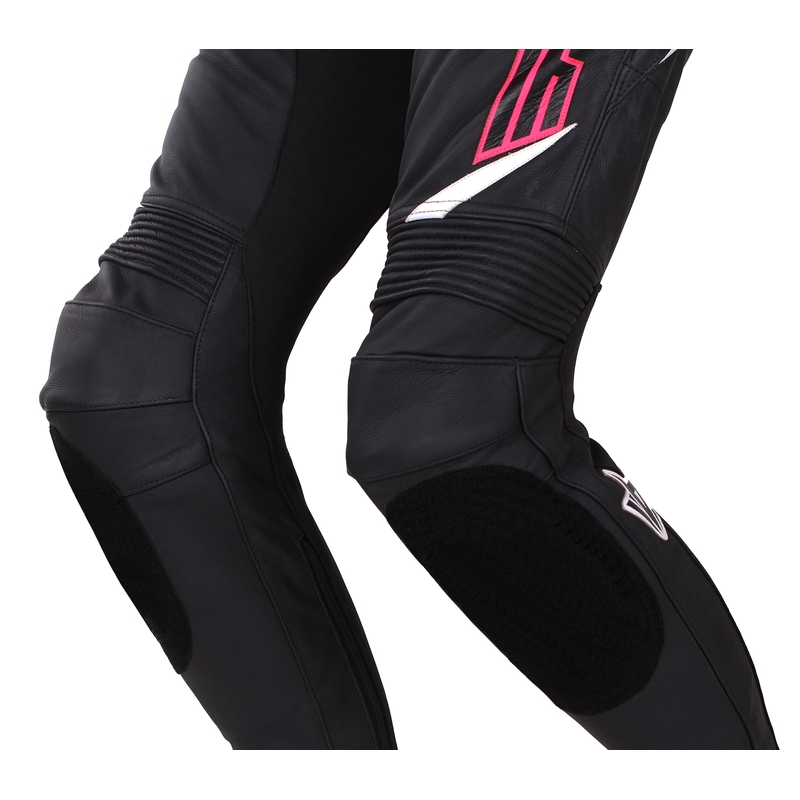 Moteriškos RSA GT2 Black-White-Fluo Pink motociklininko kelnės išpardavimas